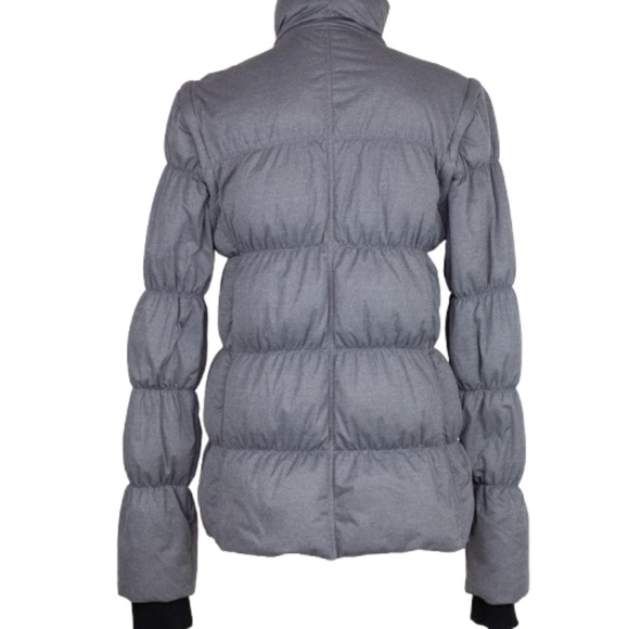 Athleta Limber Down Convertible Puffer Jacket Vest Gray Goose Down Size M - Picture 8 of 14